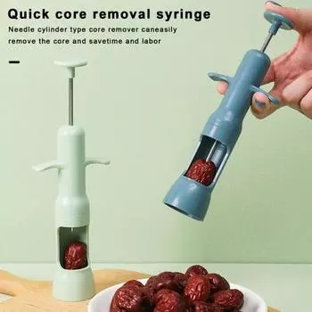 Слайсер для красных фиников, противоскользящий пластиковый корпус, тип пресса из нержавеющей стали, ручной инструмент для удаления сердцевины с красными финиками, вишневый питтер для удаления фруктовых косточек, кухонные гаджеты синий