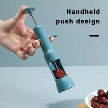 Слайсер для красных фиников, противоскользящий пластиковый корпус, тип пресса из нержавеющей стали, ручной инструмент для удаления сердцевины с красными финиками, вишневый питтер для удаления фруктовых косточек, кухонные гаджеты синий
