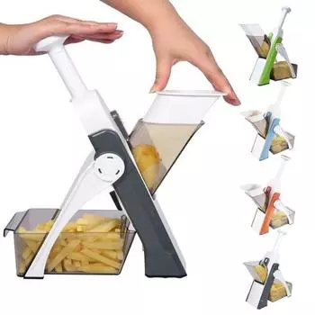 Слайсер для кухни, легко чистится, универсальный, со скрытым лезвием, для нарезки картофельных чипсов 35cm серый