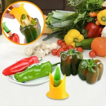 Слайсер для овощей, нарезка случайных перцев, инструменты для приготовления пищи, кухонное устройство для удаления семян, креативный инструмент для удаления сердцевины, гаджет для удаления сердцевины green