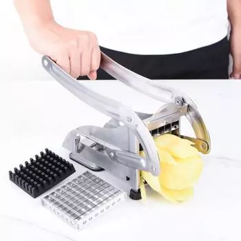 Слайсер из нержавеющей стали с решеткой 32+64 для фруктов и овощей, бытовой слайсер для картофеля фри для быстрых и легких закусок