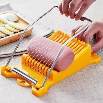 Слайсер, многоцелевой слайсер для мяса, яйцерезка из нержавеющей стали, нарезает 10 ломтиков для фруктов, лука, мягких продуктов и ветчины белый