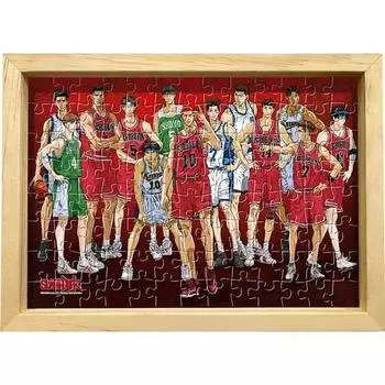Slam Dunk Inter High School Championship Прозрачный мини-пазл + набор деревянных рамок HS104-758, разные цвета, 104 детали пазла