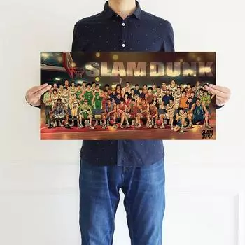Slam Dunk Плакат Наклейка На Стену Винтажная Крафт-Бумага Декоративное Искусство Для Баров И Кафе 70*35cm
