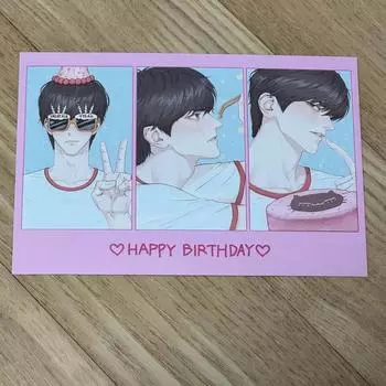 Slam Dunk Со Тэ-Ун Сэнка День рождения Кафе 4cut Фото Бонус Предварительная открытка-удача