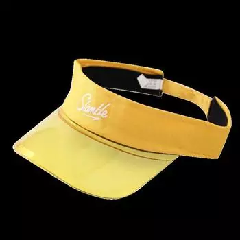 Slamble Pure Color Transparent Visor Peaked Cap Men s and Women s Summer Tide Outdoor Sports Sun-Proof Sun Protection Hat Yellow All yards