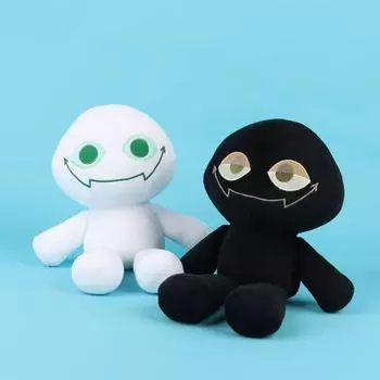 Slap Battles Боб Плюшевый Slaps Черно-белые Мягкие Игрушки Вокруг Игры чёрный