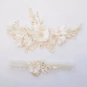 SLBRIDAL сексуальные кружевные цветы со стразами и жемчугом, свадебные подвязки, свадебные подвязки на бедро, кольцо для женщин/женщин/невесты One Size