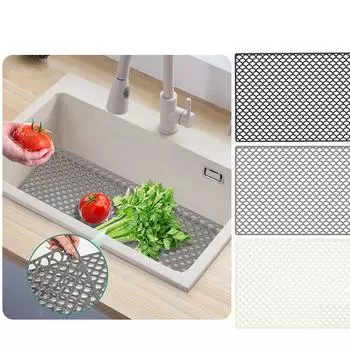 Sleek Design Large Silicon Sink Mat 29 92x15 7 with Stability Features Gray