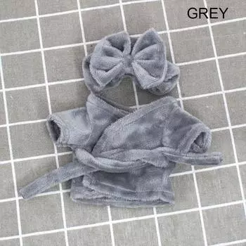 Sleep Clothes Accessories Doll Pajamas Doll Velvet Pajamas New Cute Clothes 10cm Doll Pajamas серый