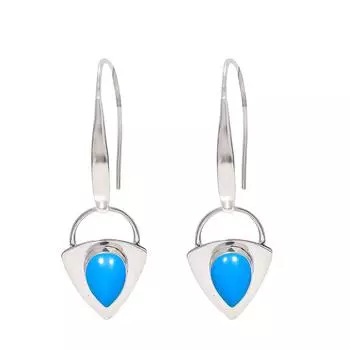 Sleeping Beauty Turquoise 925 Sterling Silver Earring V1381, Blue Earring, Pear Earring, Valentin s Day Gift, Gift For Her, Birthday Gift, Handmade Je