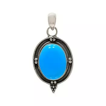 Sleeping Beauty Turquoise 925 Sterling Silver Pendant V4755, Blue Pendant, Oval Pendant, Valentin s Day Gift, Gift For Her, Birthday Gift, Handmade Je