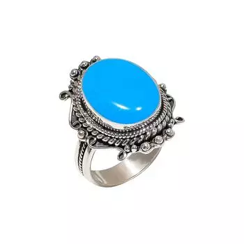 Sleeping Beauty Turquoise 925 Sterling Silver Ring V4226, Blue Ring, Oval Ring, Valentin s Day Gift, Gift For Her, Birthday Gift, Handmade Jewelry, Si