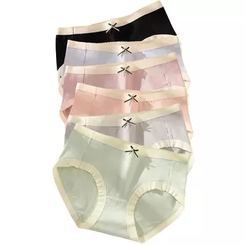 SLEEPSINERO Комплект и Красивые и Трусики для Женщин Женские Трусики, 6 штук [100% Хлопок, Антибактериальные, Устойчивые к Запаху, Влагоотводящие,
