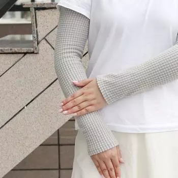 Sleeve Arm Sleeves Women s Heattech Elbow Joint Protection Long Cuff Cotton Man Air Conditioner Wrist Protector Long Cold-Proof Light gray (straight) One size
