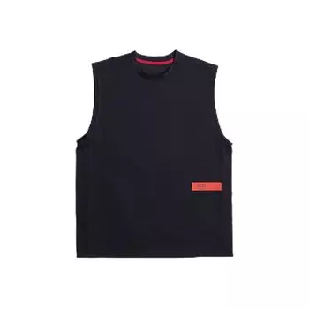 Sleeveless Shirt HERO SUIT Muscle TEE Black Red [Ad Elm] (BRD)