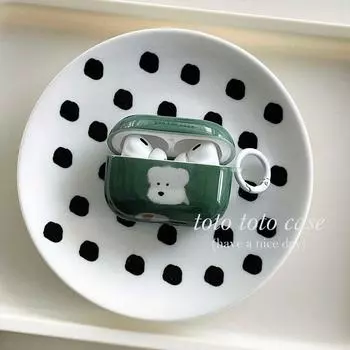 Sleeves Applicable to Apple 3 Generation Wireless Protective Case New Arrival Airpods1/2 Generation Cartoon Cute Pro Drop-Resistant Earphone Case Apple Airpods Pro Cure Green Puppy Headphones