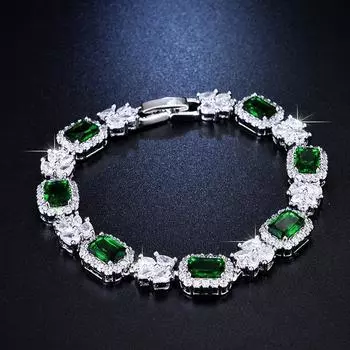 Слегка инкрустированный бриллиантами квадратный цветной браслет Treasure, украшения для рук для женщин