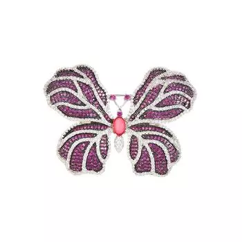 Слегка роскошная и изысканная инкрустированная бабочкой цветы на груди Красная брошь Зеленые платья с открытыми рубашками, чтобы предотвратить светлый цвет Брошь-бабочка зелёный