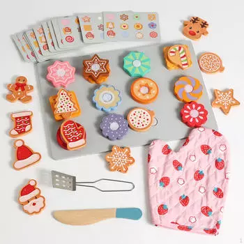 Slice and Bake Cookies Play Food Set Kids Ages 3+ Birthday Gift Learning Toy Accessories Pretend