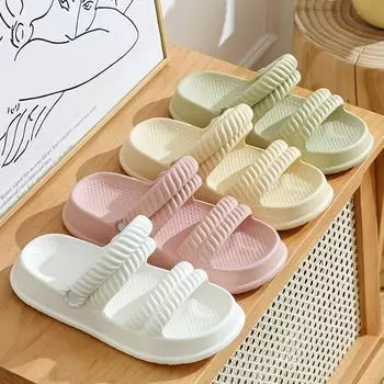 Slides Bedroom Woman Slippers Home Shoes for Women 2024 House Sandals Thick Summer Green Soft on Beach Platform Normal Promotion 36