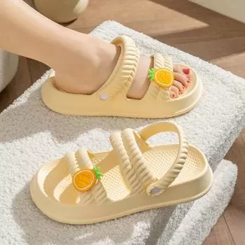 Slides Women Wear Summer Women Sandals Non-slip Indoor Wear Soft Platform Sandals 5 чёрный