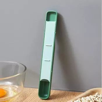 Sliding Lid Measuring Spoon Kitchen Household Cooking Seasoning Limited Spoon Weighing Scale Spoon Baby Complementary Spoons серый