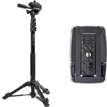SLIK смартфон отдельно стоящий монопод подставка Pod с еще одним набором быстрых башмаков совместимый с видеокамерой тип рычажного замка диаметр трубы 24 мм 3WAY головка