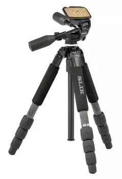 SLIK Tripod Carbon Sprint 624 DX head quick shoe type 106792 Black 4-stage 3-way