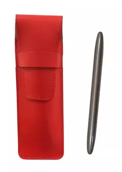 Slim Cowhide Pencil Case Red Brasda Capo Streamline Ballpoint Pen Set Gray Shaft T23-ASR-TK12-H