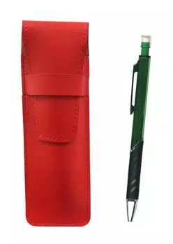 Slim cowhide pencil case red metal color mechanical pencil green T23-ASR-SI2067SP-G