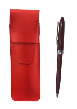 Slim cowhide pencil case red slim neo D60 mechanical pencil set red T23-ASR-PK60S-R
