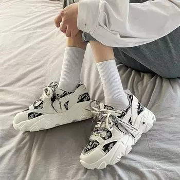 Slim Feet Dad Shoes Women s Ins Trendy Spring New Lightweight Platform Sneakers Fashion All-Matching Women s Shoes 35