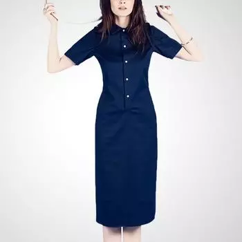 Slim Fit Business Summer New Fashion Dress Navy blue S