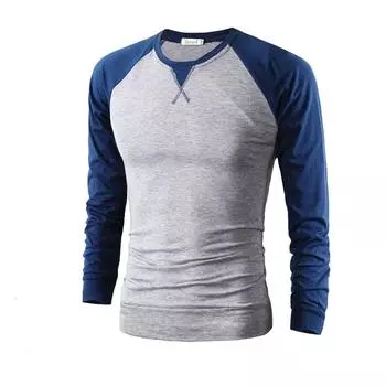 Slim Fit Mens Crew Neck Long Sleeve Raglan Tee Tshirt Casual Tops Blouse TagM=US XS