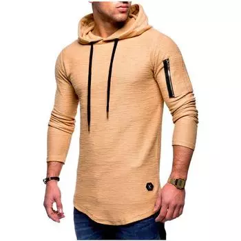 Slim Gym Mens Fit Hoodie Long Sleeve Muscle Tee Tshirt Tops Sweatshirt Blouse XL