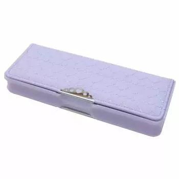 Slim soft pencil case for new students in 2021 available heart NL39245 [Pencil case] double-sided [Not overseas] [Quilted purple]