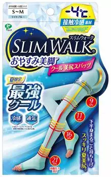 SLIM WALK Good Night Beautiful Legs Cool Butt Spats светло-голубые компрессионные носки размера SM для облегающих длинных правых синих компрессионных носков на лето