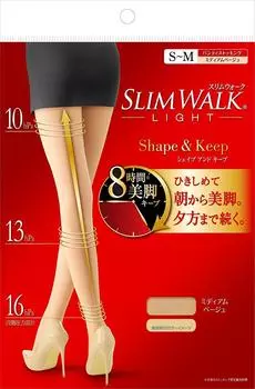 SLIM WALK Panty stocking Medium Beige size Shape&Keep S~M (Panty stocking,Medium Beige,SM)