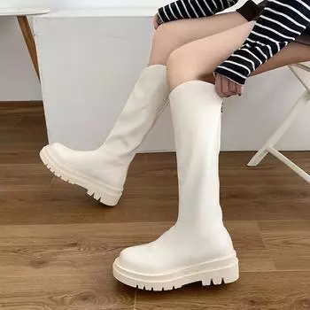 Slim Woman High Boots Fashion Women Knee-High Boots High Heel 2024 new Women s Autumn Winter Soft Leather Thick Heel Long Boots 4.5
