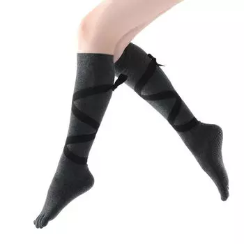 Slimmo Long Tube Professional Exercise Yoga Deep hemp Ash(Five-finger socks])