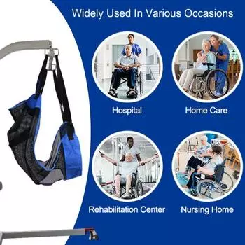 Слинг для переноса пациента на все тело, грузоподъемность 300 кг, регулируемый, дышащий, для инвалидов, прикованных к постели, для пожилых людей, для позиционирования кровати, для помощи при купании, сетчатый ремень чёрный