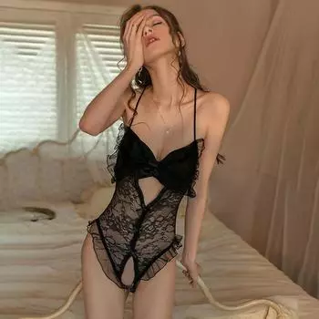 Слинг Кружевное Искушение Женское Цельное Белье Открытая Промежность