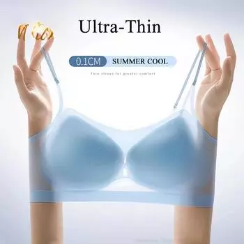 Слинг невидимый женский бюстгальтер с подкладкой бесшовный ультратонкий бюстгальтер из ледяного шелка пуш-ап бюстгальтер нижнее белье беспроводной бюстгальтер-бралетт нижнее белье M чёрный