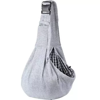 Слинг-переноска для питомца с регулируемым ремешком для путешествий на открытом воздухе, серый