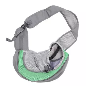Слинг-переноска для собаки Многофункциональная Дышащая сетка Безопасная сумка-переноска для питомца Кошелек-мешочек с регулируемым зелёный