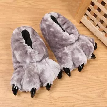 Slip On Bear Paw Bigfoot Shoes Мужские дизайнерские тапочки Bear Claw Furry Slipers для мужчин Мягкие домашние тапочки для мужа 4.5 чёрный