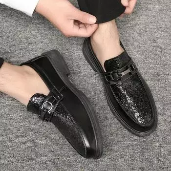 Slip-on Fashion 2024 Мужская повседневная обувь, увеличивающая рост, предложение на летнюю распродажу, удобная кожаная обувь для мужчин, общая тенденция 38