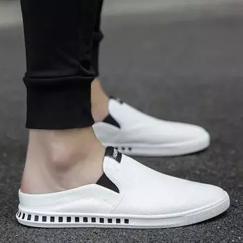 Slip-resistant Half Mules Shoes Rubber Sandals Man With Korean Style Designer Luxury Casual Adult Fun Elegant Slippers For Men 39