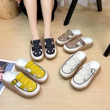 Slip Resistant PU Leather Sandal Summer Man Shoes Slipper Runners Shoes Sneakers Sport Snekers Sabot Character Sneacker 35